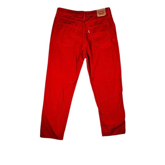 ✨ Levi’s 94 Baggy Jeans Women’s 35x30 Corduroy Red Loose Mid Rise Straight Leg - Picture 3 of 10